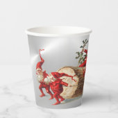  Rode Kerst Feestdagen Silver Party Papieren Bekers (Voorkant)