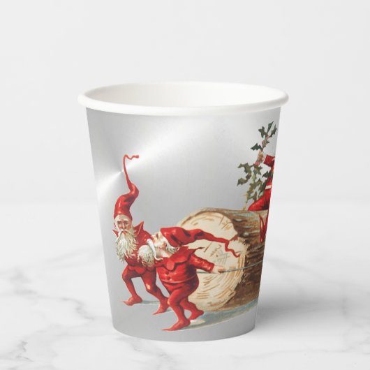  Rode Kerst Feestdagen Silver Party Papieren Bekers (Voorkant)