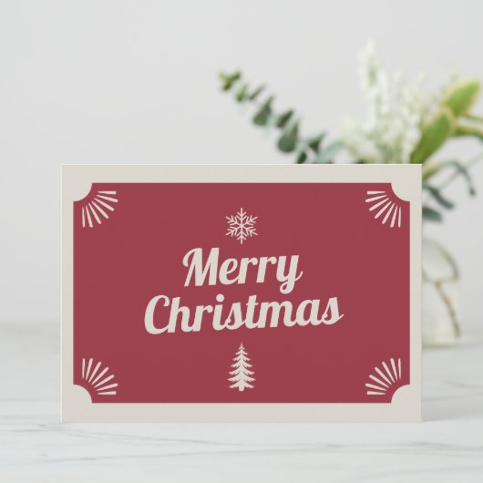 Rode Kerst Feestdagenkaart (Staand voorkant)