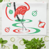 Rode kerst Flamingo Feestdagen keukendoek Theedoek (Gevouwen)