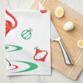 Rode kerst Flamingo Feestdagen keukendoek Theedoek (Quarter Fold)