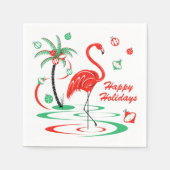 Rode Kerst Flamingo Feestdagen servet papier (Voorkant)