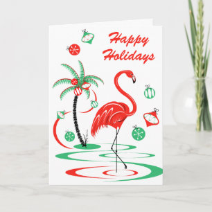 Rode Kerst Flamingo Gelukkig Kerstfeest portret Feestdagen Kaart