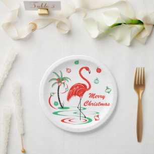Rode Kerst Flamingo Kerst papier bord