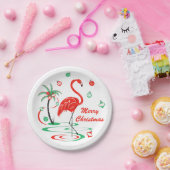 Rode Kerst Flamingo Kerst papier bord (Feest)