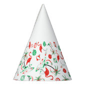 Rode Kerst Flamingo Multi feesthoed Feesthoedjes (Links)