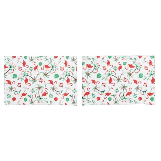 Rode Kerst Flamingo Multi kussensloop set (Voorkant-Set)