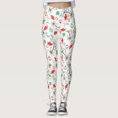 Rode Kerst Flamingo Multi leggings (Voorkant)