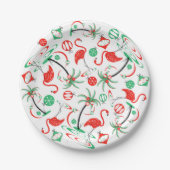 Rode Kerst Flamingo Multi papier bord (Voorkant)