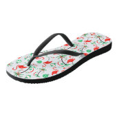 Rode Kerst Flamingo Multi slippers Teenslippers (Schuin)