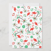 Rode Kerst Flamingo Multi terug uitnodiging (Achterkant)