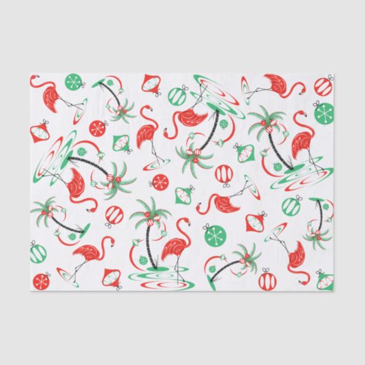 Rode Kerst Flamingo Multi tissue papier (Voorkant)