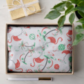 Rode Kerst Flamingo Multi tissue papier (Geschenk)