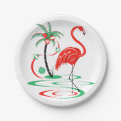 Rode Kerst Flamingo papier bord (Voorkant)