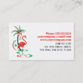 Rode Kerst Flamingo Side visitekaartje (Achterkant)