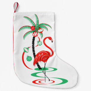 Rode Kerst Flamingo sok eenzijdig Kleine Kerstsok