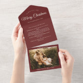 Rode Kerst Foto Brief Uitscheurbaar All In One Uitnodiging (Afscheurbaar)
