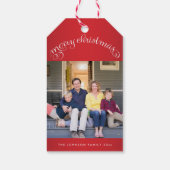 Rode Kerst Foto Cadeau Labels Cadeaulabel (Achterkant)