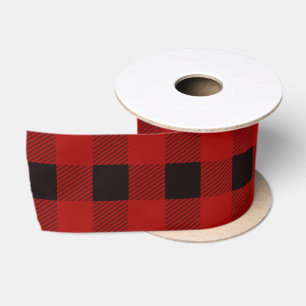 Rode Kerst Geplaatst Patroon Custom Satijnen Lint