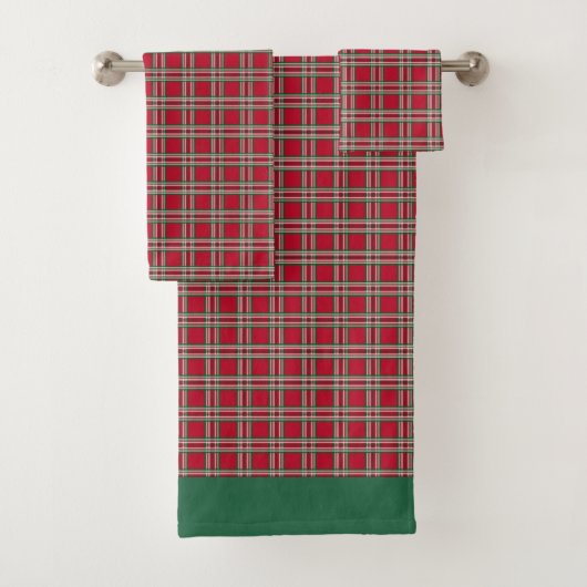 Rode Kerst Geruite Badhanddoeken Set Cadeau Bad Handdoek (Insitu)