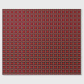 Rode kerst geruite stof  cadeaupapier (Vlak)