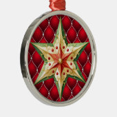 RODE KERST GETUFT PATROON MET GROENE RODE STER METALEN ORNAMENT (Rechts)