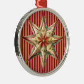 RODE KERST GETUFT PATROON MET GROENE RODE STER METALEN ORNAMENT (Rechts)