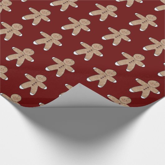 Rode Kerst Gingerbread Cookies Cadeaupapier (Hoek)