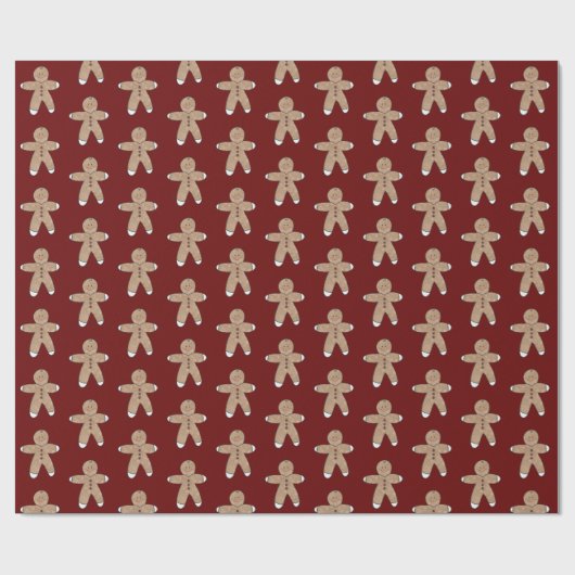 Rode Kerst Gingerbread Cookies Cadeaupapier (Vlak)