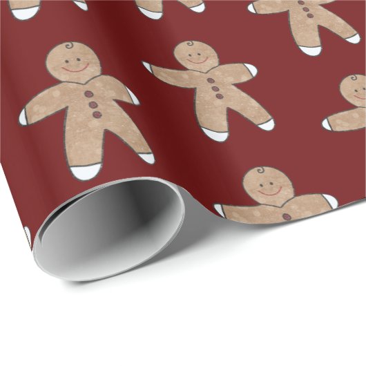 Rode Kerst Gingerbread Cookies Cadeaupapier (Rol Hoek)