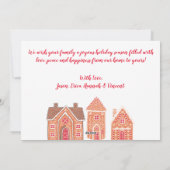 Rode Kerst Gingerbread Home Foto Verhuizen Feestdagenkaart (Achterkant)