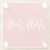 Rode Kerst Glas Onderzetters Kerstman (Achterkant)