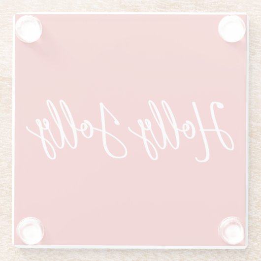 Rode Kerst Glas Onderzetters Kerstman (Achterkant)