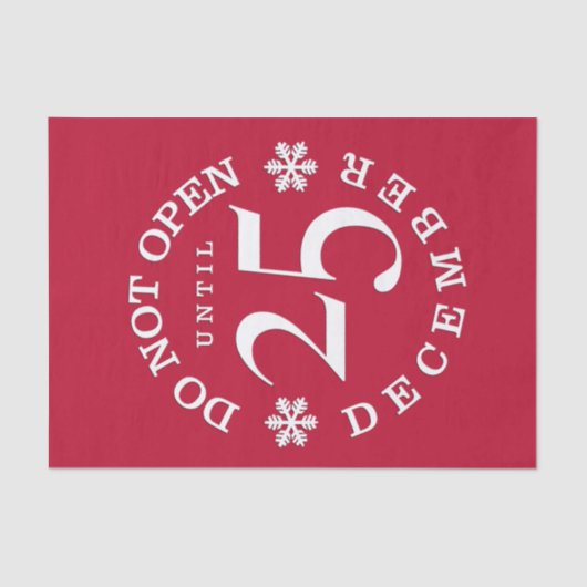 Rode kerst grappig niet open weefsel papier (Voorkant)