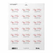Rode Kerst Groet Retouradres Label (Full Sheet)