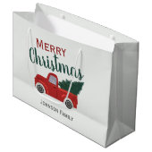 Rode kerst groot cadeauzakje (Voorkant Gekanteld)