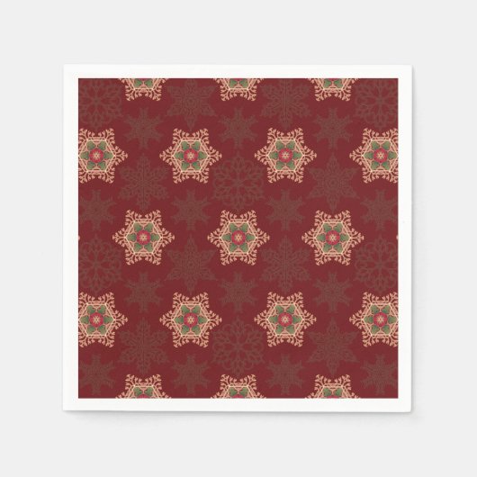  rode kerst Holly Celtic Star Pattern Servet (Voorkant)