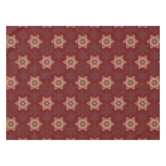  rode kerst Holly Celtic Star Pattern Tafelkleed (Voorkant (Horizontaal))