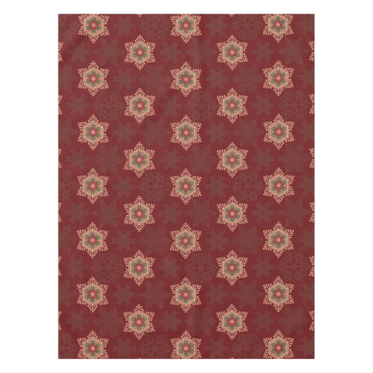  rode kerst Holly Celtic Star Pattern Tafelkleed (Voorkant)