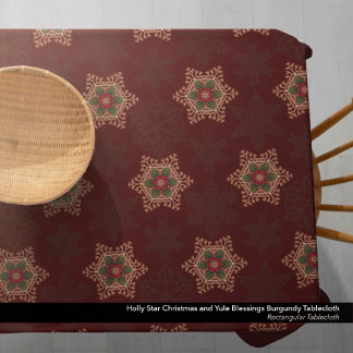 rode kerst Holly Celtic Star Pattern Tafelkleed