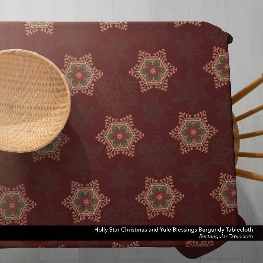  rode kerst Holly Celtic Star Pattern Tafelkleed