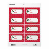 Rode Kerst Hulst Vakantie Cadeautags Labels (Full Sheet)