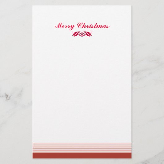 Rode Kerst Hulstblaadjes Briefpapier (Voorkant)