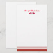 Rode Kerst Hulstblaadjes Briefpapier (Voorkant / Achterkant)