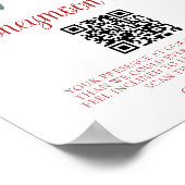 Rode Kerst Huwelijk Bloemen Honeymoon Fonds Poster (Hoek)