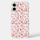Rode Kerst Icon Patroon Case-Mate iPhone Case (Achterkant)