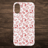 Rode Kerst Icon Patroon iPhone Hoesje