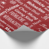 Rode kerst in andere talen Gift Wrap Cadeaupapier (Hoek)