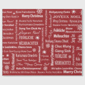 Rode kerst in andere talen Gift Wrap Cadeaupapier (Vlak)