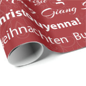 Rode kerst in andere talen Gift Wrap Cadeaupapier (Rol Hoek)